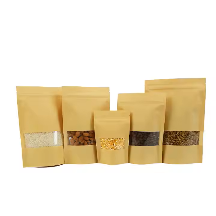 fundas doypack con zipper de papel kraft